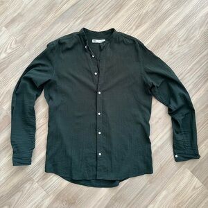 Zara Dark Green Men’s Wrinkle Look Shirt